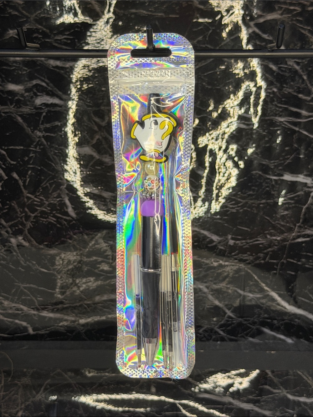 Chip from Beauty and the Beast Focal Bead Pen
Black and blue ink